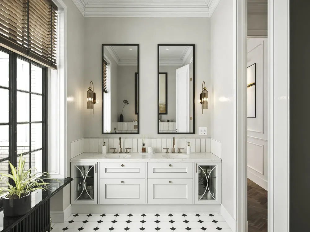 3D visualization of Mayfair apartment bedroom with luxury finishes