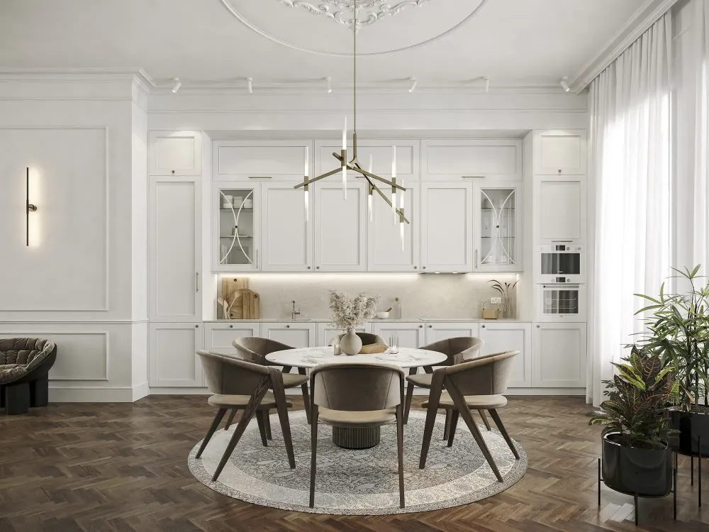 3D visualization of Mayfair dressing room with custom wardrobes
