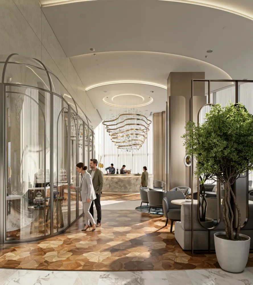 One Za'abeel Luxury Lounge Luxury Hospitality / Corporate Lounge CGI by 100CGI Studio, view 6